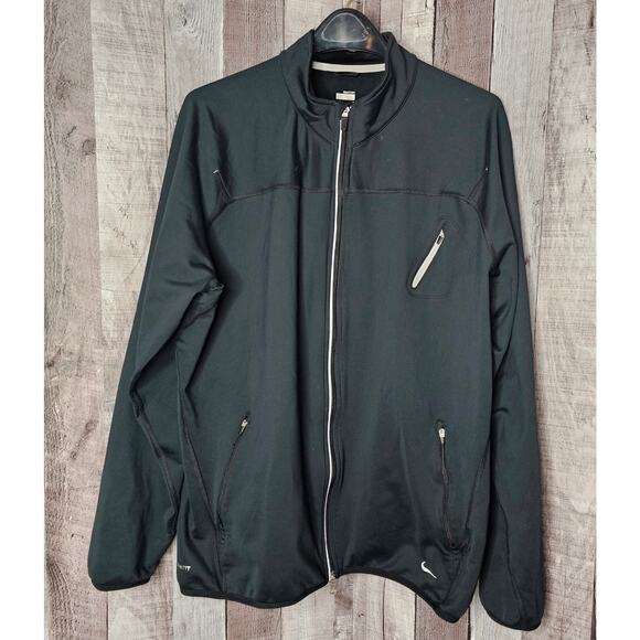 NIKE FitDry Golf Black Jacket Coat Full Zip GIFT Men's size XL